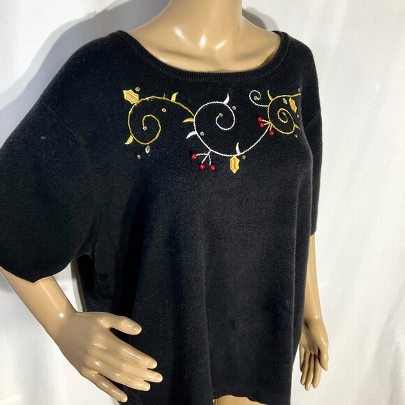 Quacker Factory 2X Short Sleeve Xmas Sweater - Picture 1 of 8